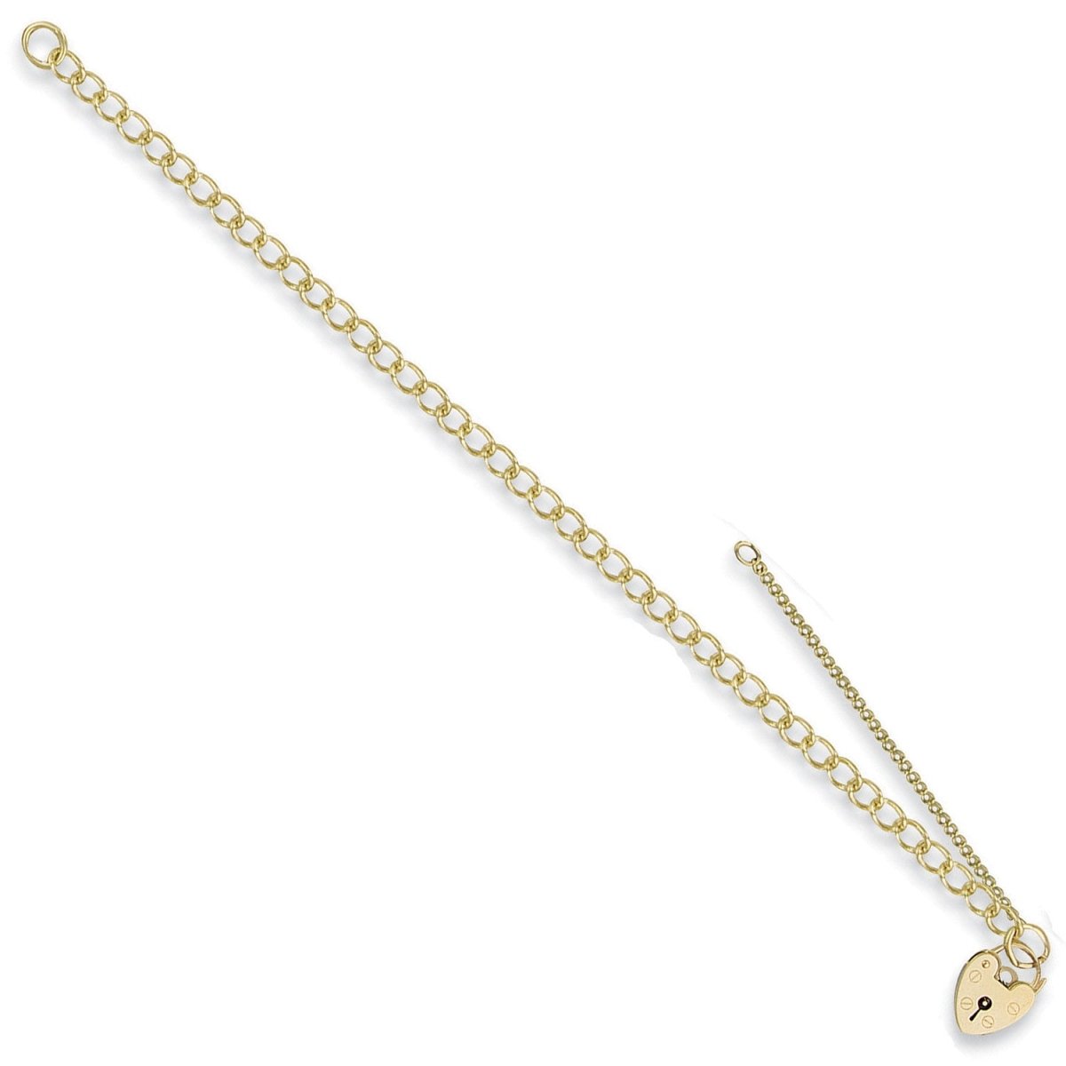 9ct Yellow Gold Open Curb & Padlock Bracelet – Timeless Elegance - Samuel Perry