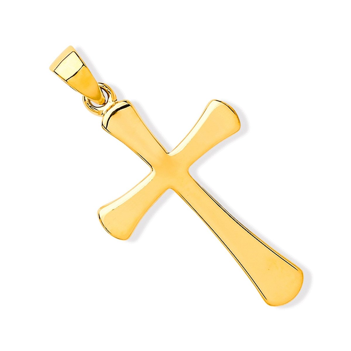9ct Yellow Gold Oval End Plain Cross – Classic & Timeless - Samuel Perry