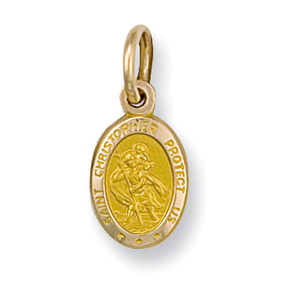 9ct Yellow Gold Oval Saint Christopher Protect Us Pendant – Symbol of Protection - Samuel Perry