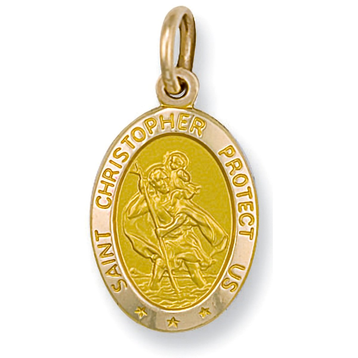 9ct Yellow Gold Oval Saint Christopher Protect Us Pendant – Timeless Guardian - Samuel Perry