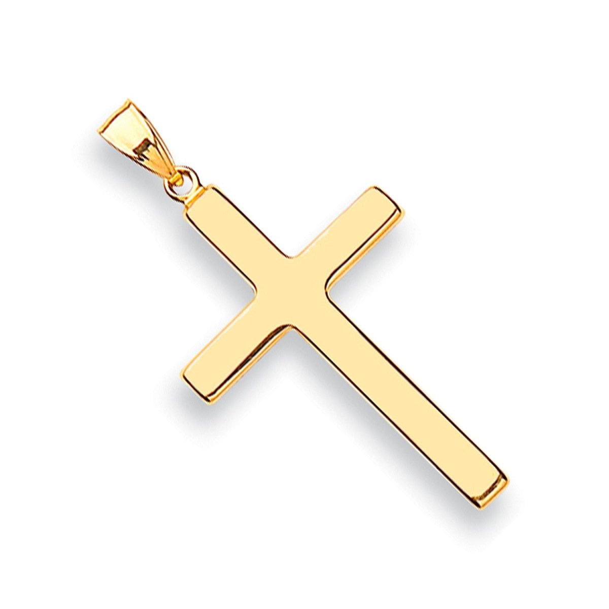9ct Yellow Gold Plain Hollow Cross Pendant – Timeless Simplicity - Samuel Perry