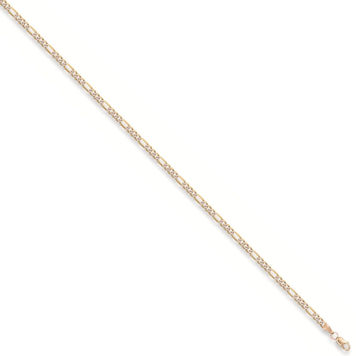 9ct Yellow Gold Rhodium - Plated Figaro Anklet – Bold Elegance - Samuel Perry