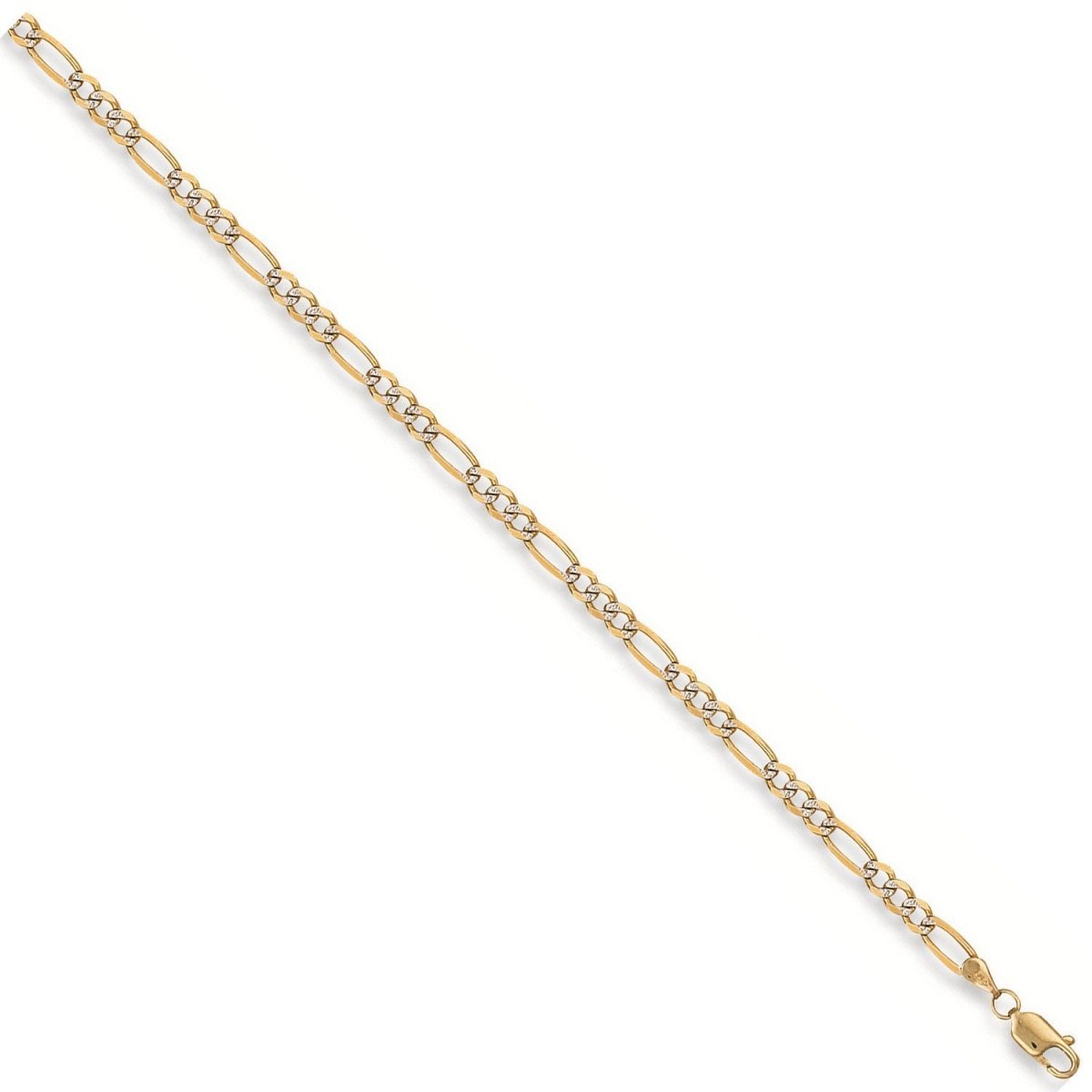 9ct Yellow Gold Rhodium - Plated Figaro Anklet – Luxurious Statement - Samuel Perry