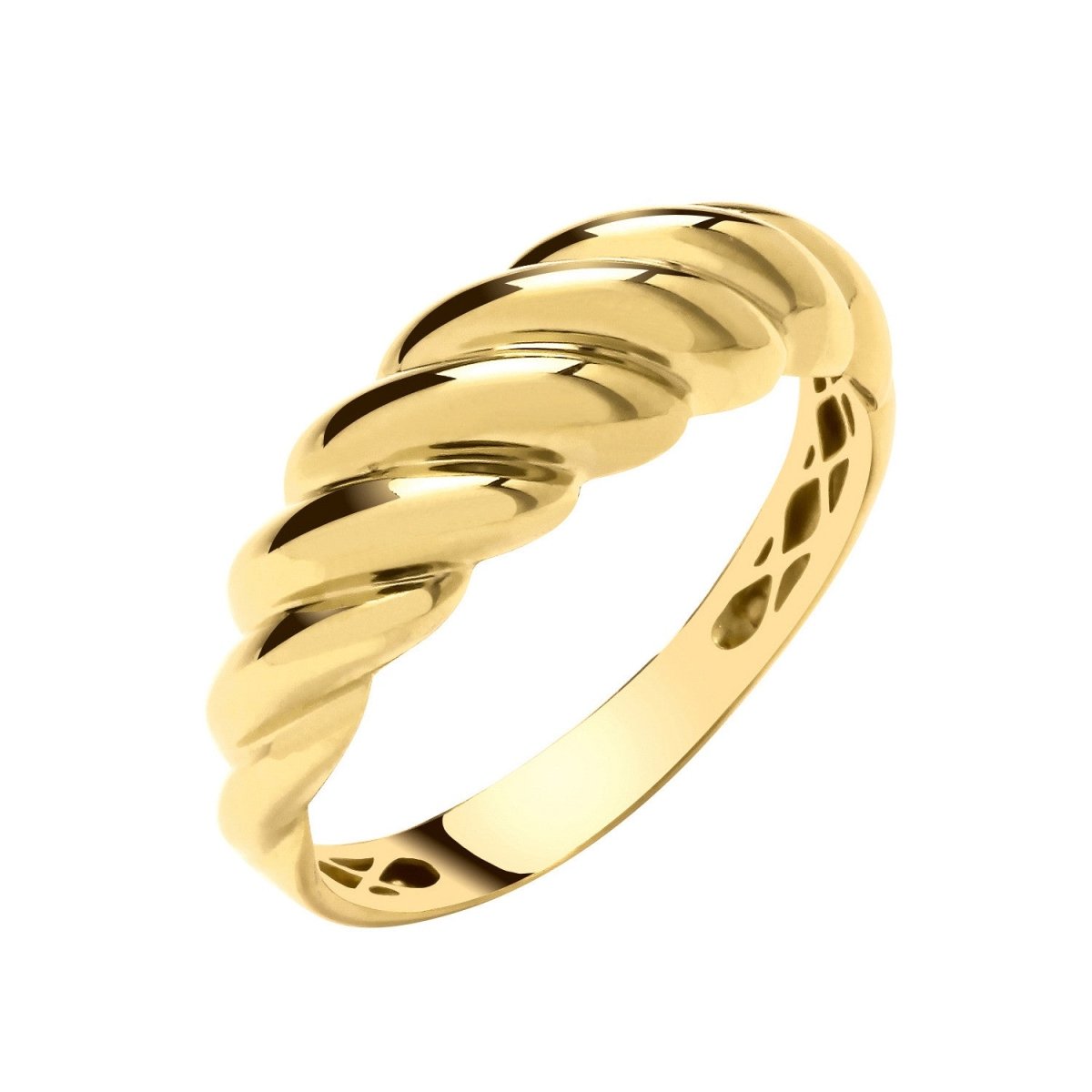 9ct Yellow Gold Rope Ladies Ring - Samuel Perry