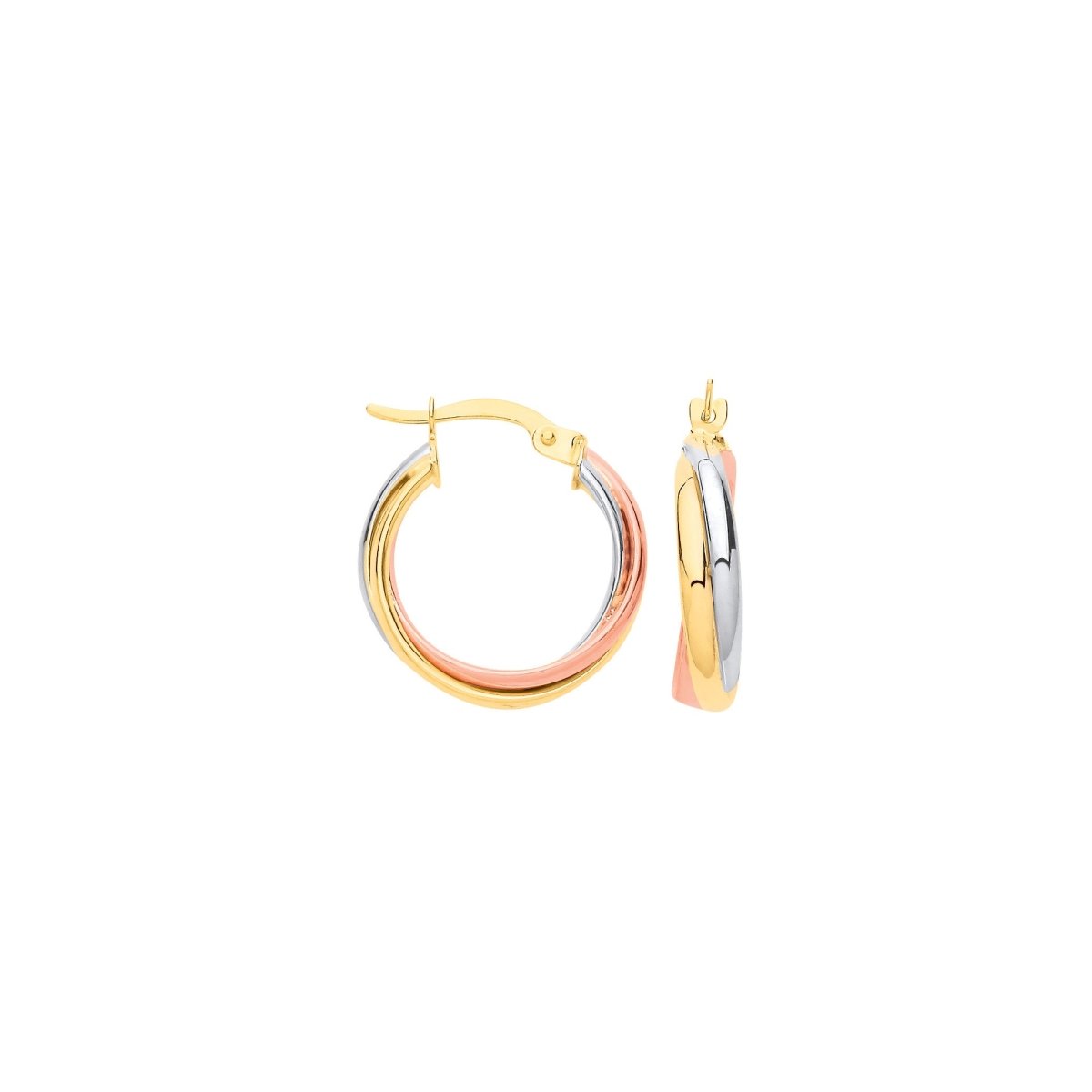 9ct Yellow Gold Russian Wedding 18mm Hoop Earrings – Classic Elegance - Samuel Perry