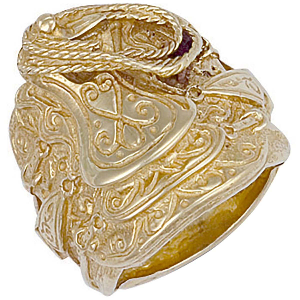 9ct Yellow Gold Saddle Ring – Bold Equestrian Elegance - Samuel Perry