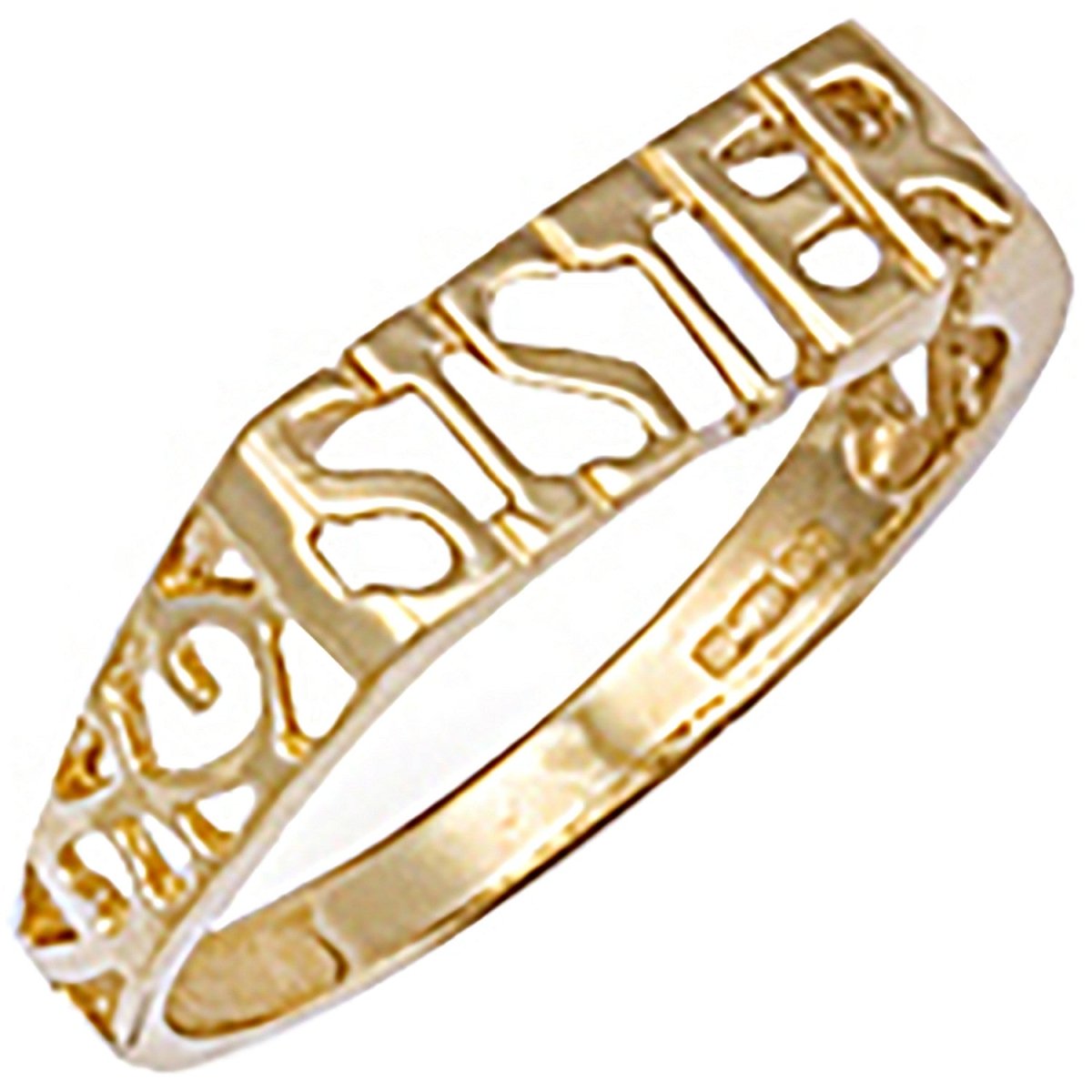 9ct Yellow Gold Scroll Sides Sister Ring – Elegant & Timeless - Samuel Perry