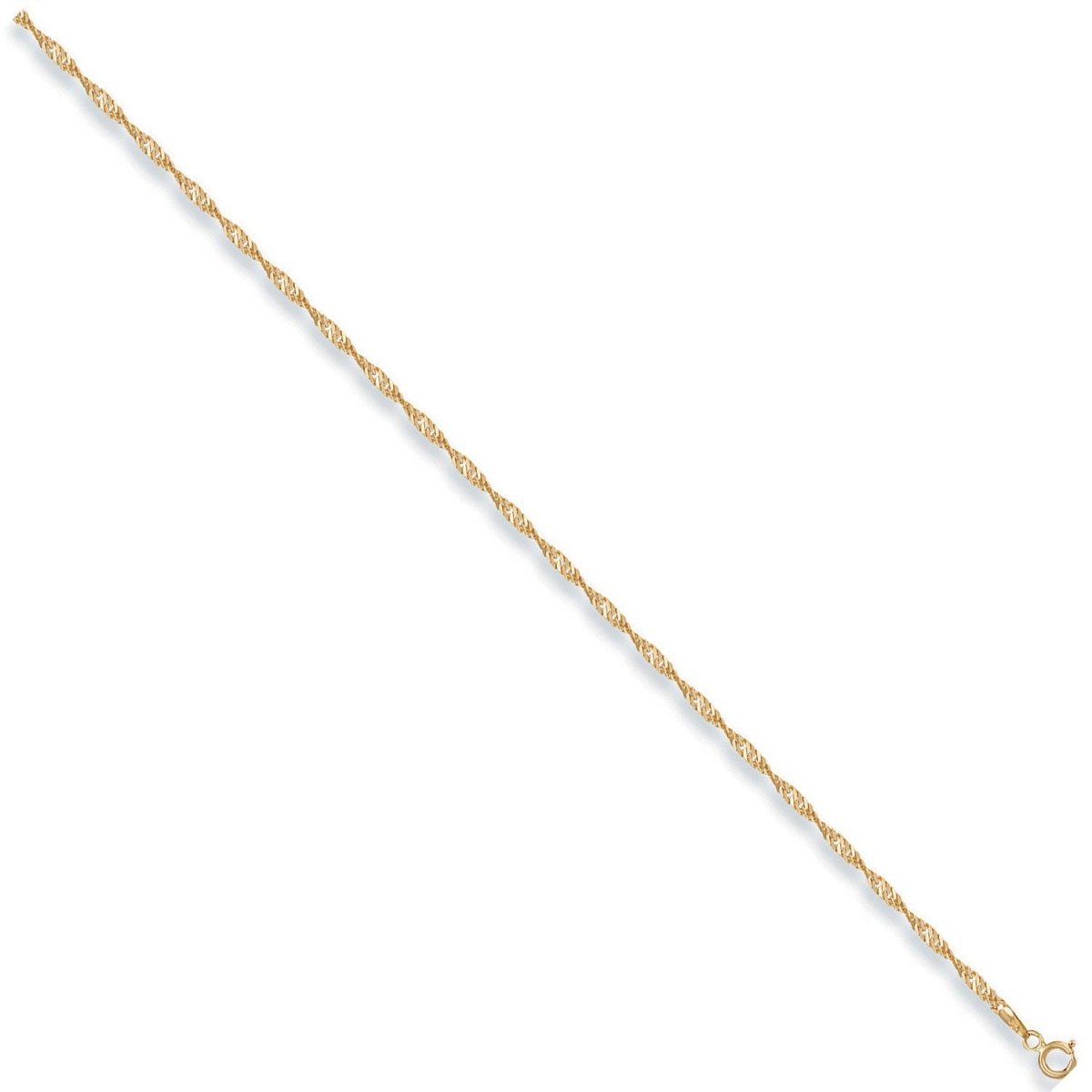9ct Yellow Gold Singapore Anklet – Classic Elegance - Samuel Perry