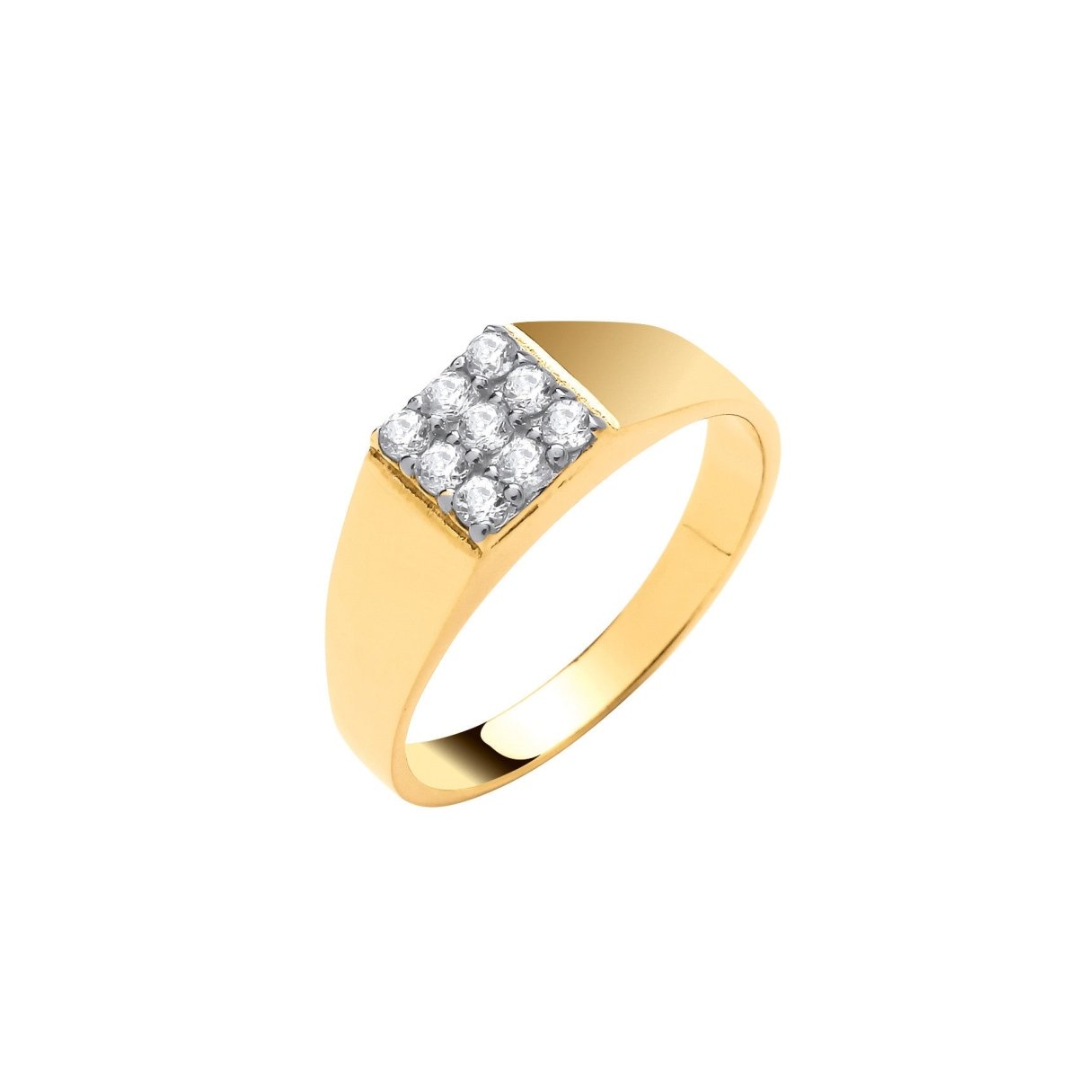 9ct Yellow Gold Square Top CZ Baby/Child Ring – Elegant Sparkle - Samuel Perry