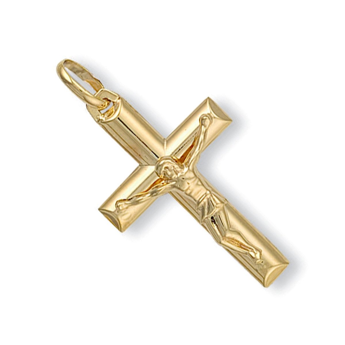 9ct Yellow Gold Tubed Crucifix – Timeless Devotion - Samuel Perry