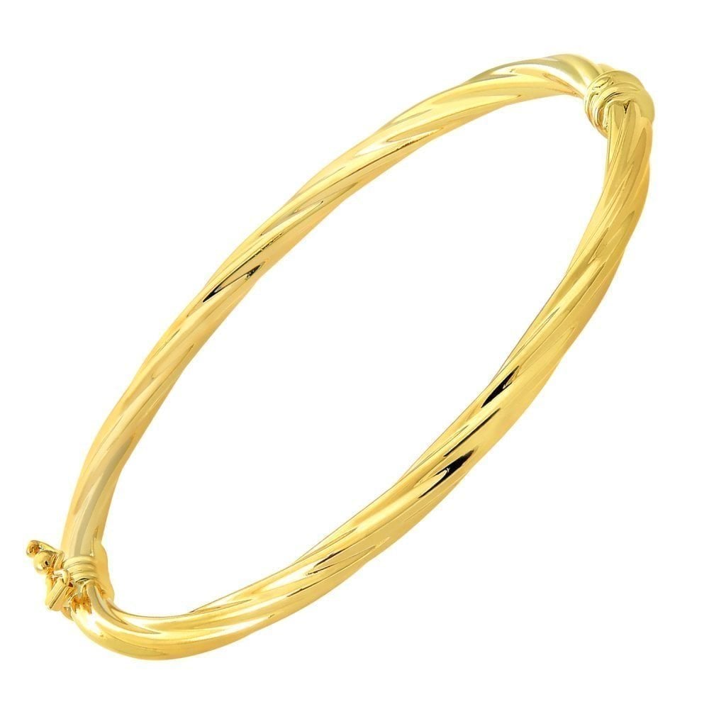 9ct Yellow Gold Twist Bangle - Samuel Perry