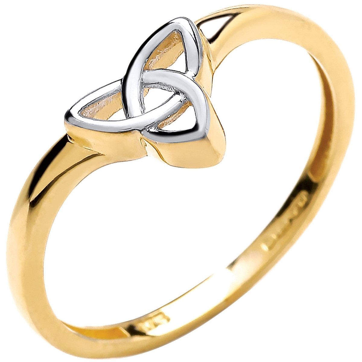 9ct Yellow & White Gold Celtic Wishbone Ring – Elegant Heritage - Samuel Perry