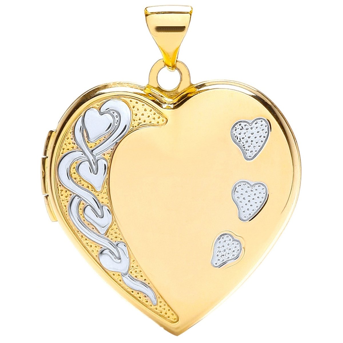 9ct Yellow & White Gold Heart - Shaped Family Locket – Cherished Keepsake - Samuel Perry