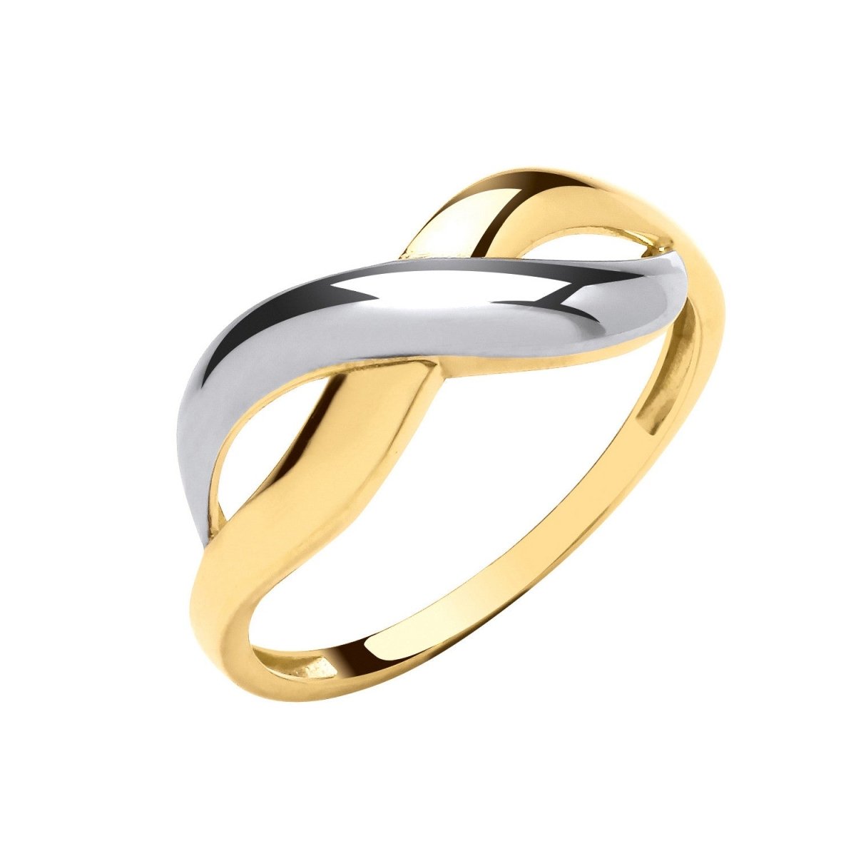 9ct Yellow & White Gold Infinity Ring - Samuel Perry