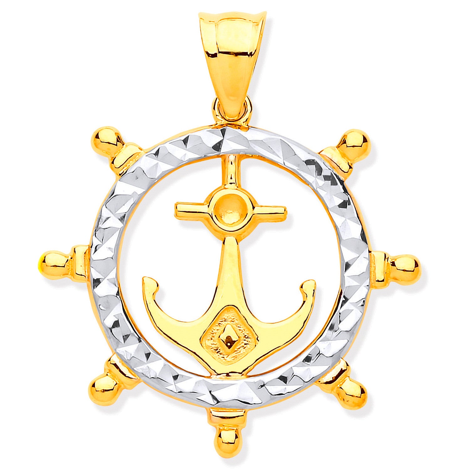 9ct Gold Anchor & Ship Wheel Pendant – Nautical Jewellery UK - Samuel Perry