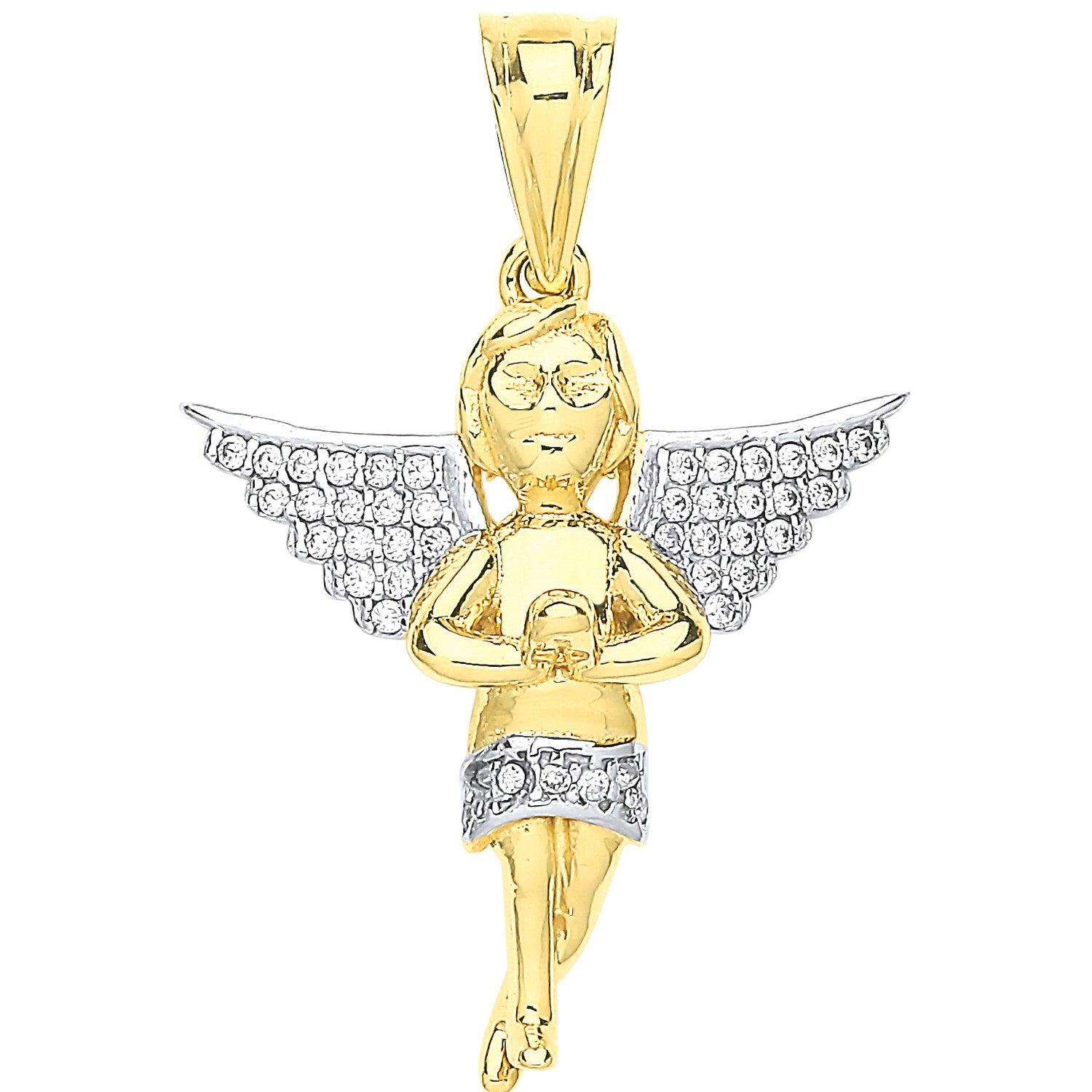 9ct Gold CZ Praying Angel Pendant – Classic Jewellery UK - Samuel Perry