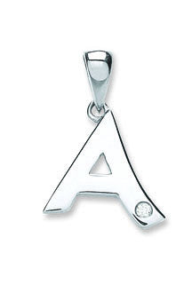 9ct White Gold Diamond "A" Initial Pendant – Elegant & Timeless
