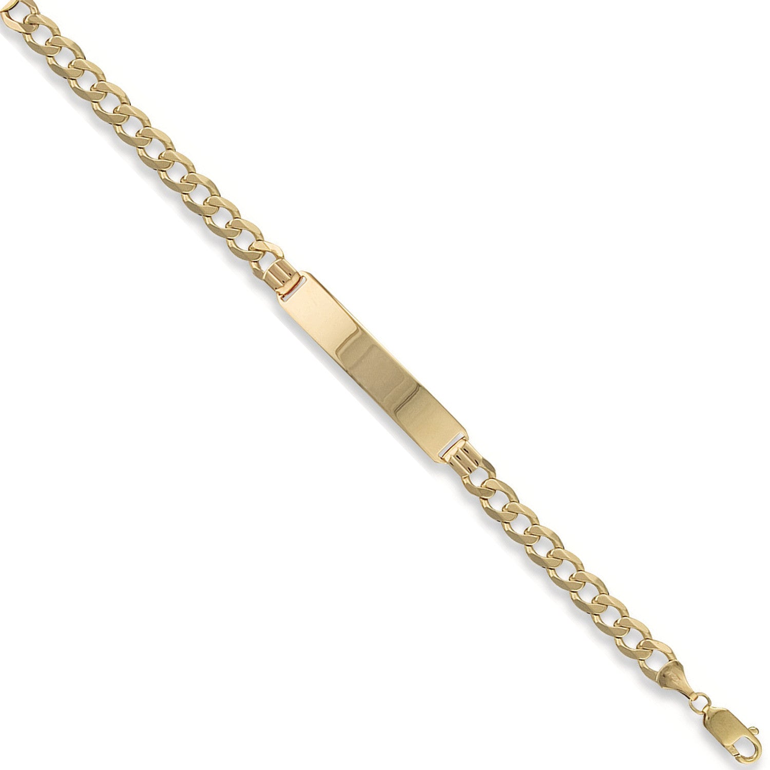 9ct Yellow Gold Curb ID Bracelet - Samuel Perry