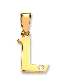 9ct Yellow Gold Diamond "L" Initial Pendant – Elegant & Personal
