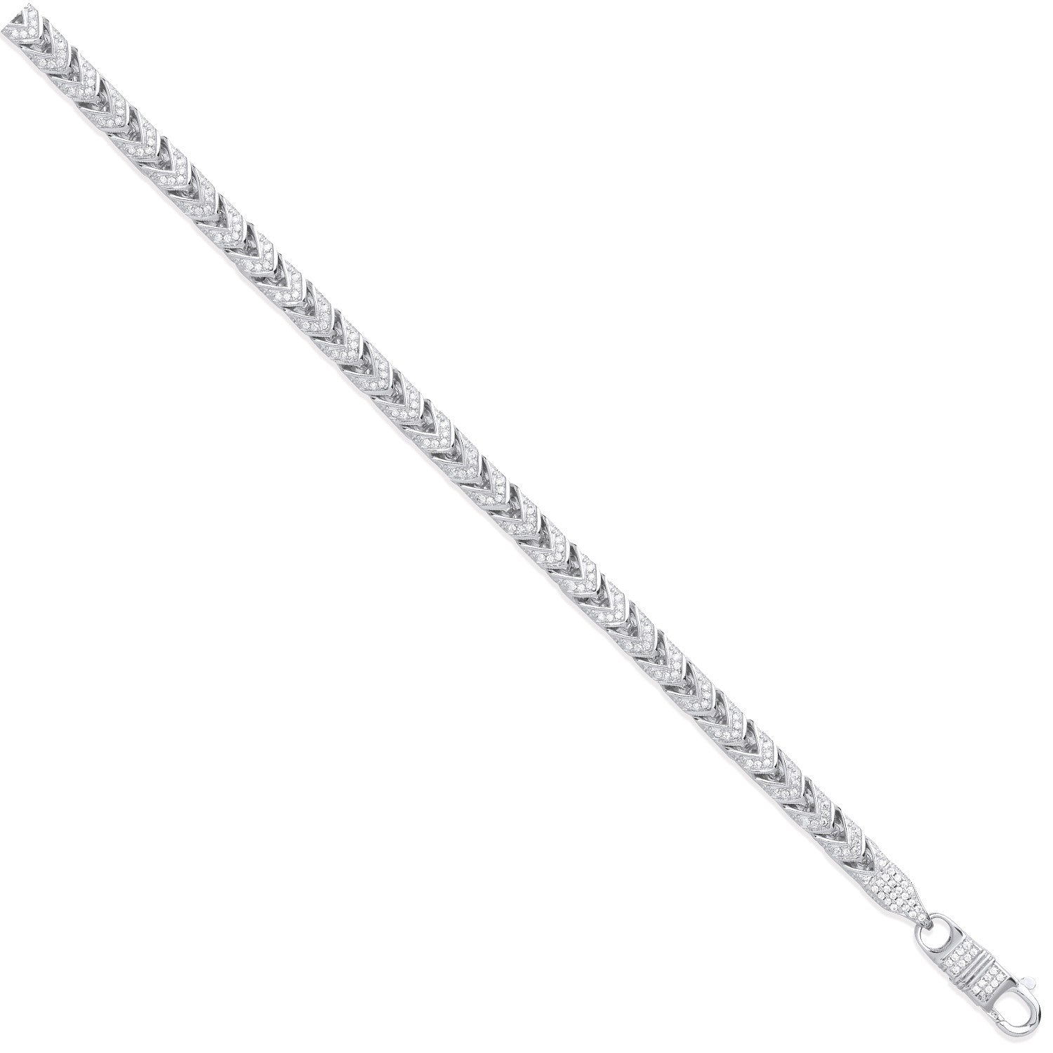 Silver 6mm Franco CZ Set Chain & Bracelet – Modern & Elegant - Samuel Perry