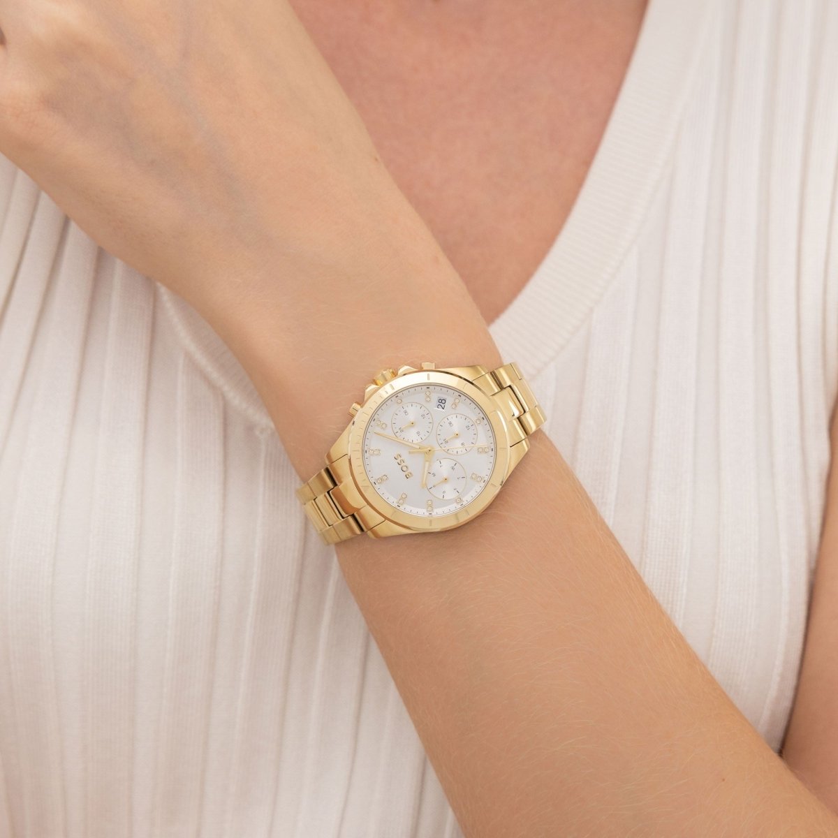Alley Lux Gold Tone Crystal 36mm Ladies Watch - Samuel Perry