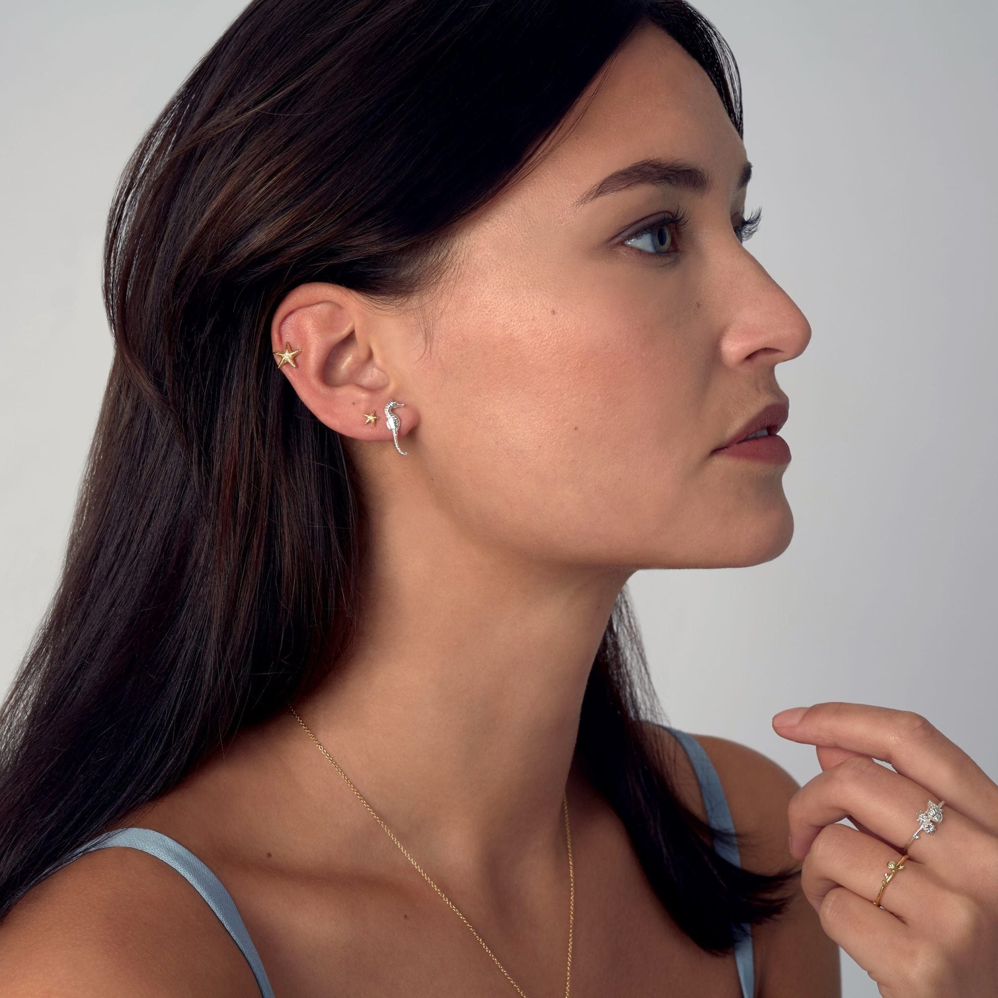 Asymmetric Starfish Stud Earrings - Samuel Perry