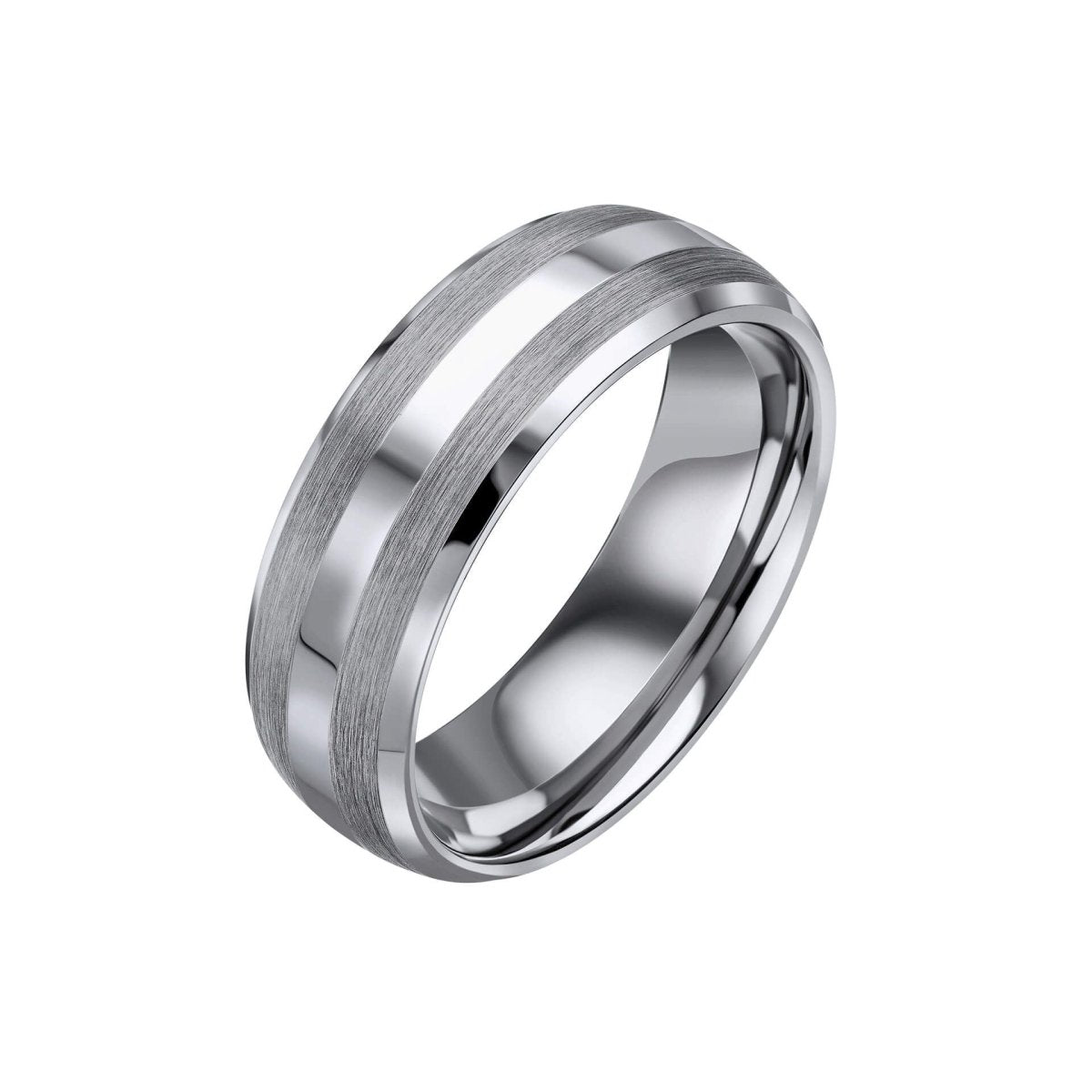 Brushed and Polished Tungsten Ring - Samuel Perry