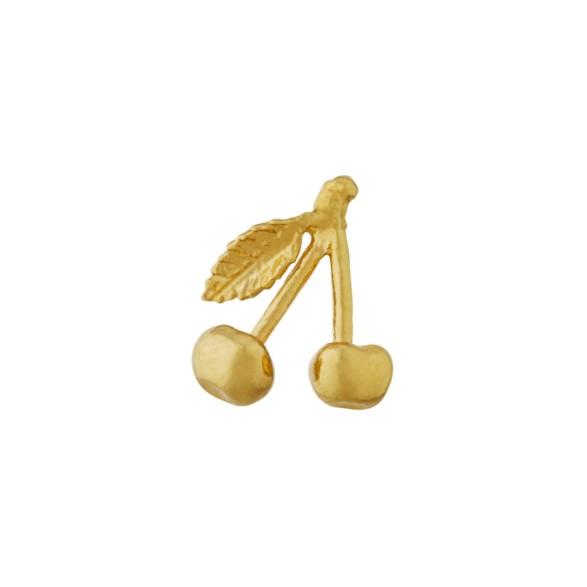 Cherry Single Stud Earring Gold Plated - Samuel Perry