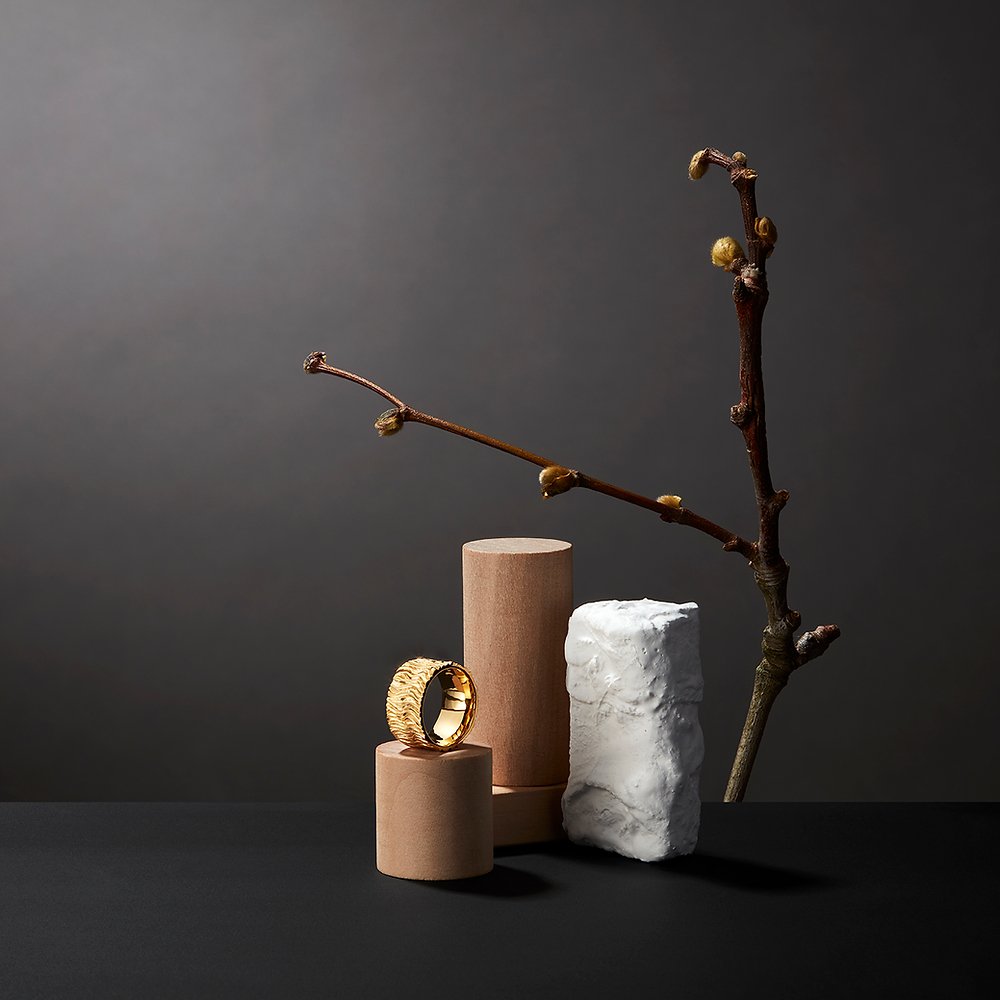 Chunky Textured Cigar Band Ring - Samuel Perry