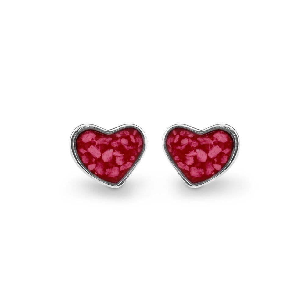 Classic Heart Memorial Ashes Stud Earrings - Samuel Perry