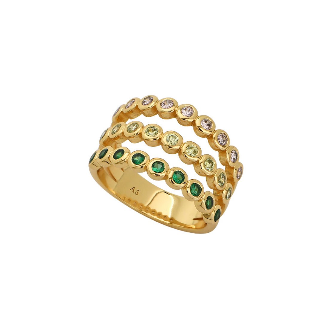 Dotty Illusion Ring Flamingo CZ and Gold - Samuel Perry