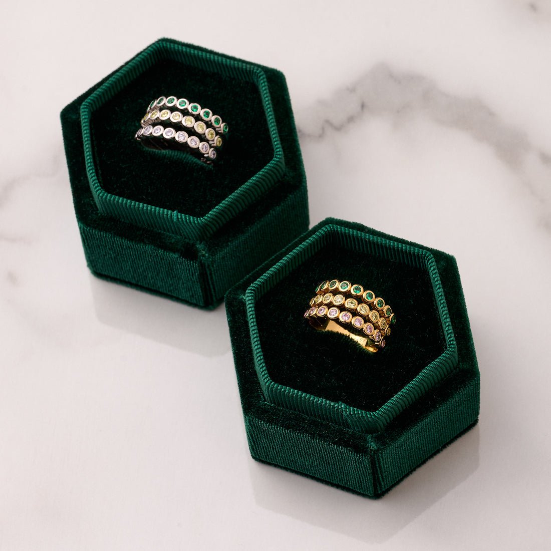 Dotty Illusion Ring Popsicle CZ and Silver - Samuel Perry