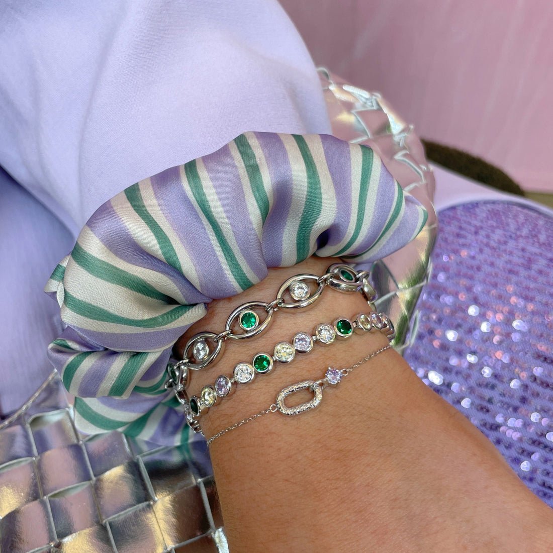 Dotty Tennis Bracelet Popsicle CZ and Silver - Samuel Perry