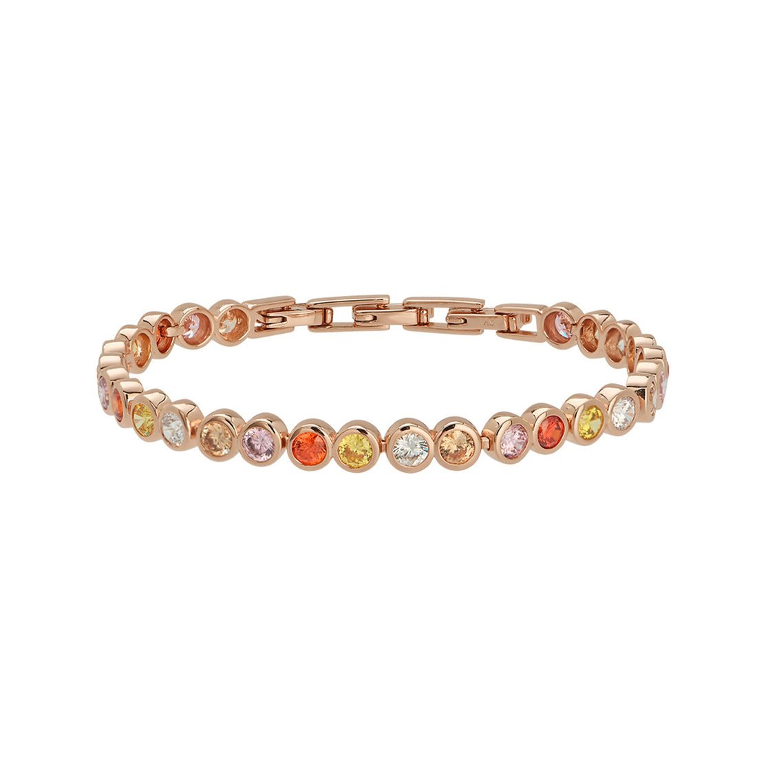 Dotty Tennis Bracelet Sunset CZ and Rose Gold - Samuel Perry