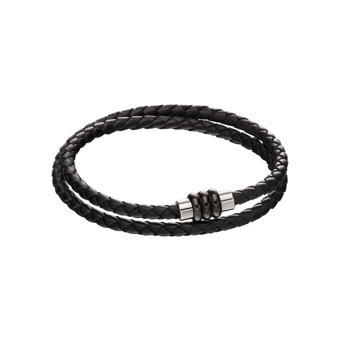 Double Row Wrap - around Leather Bracelet - Samuel Perry