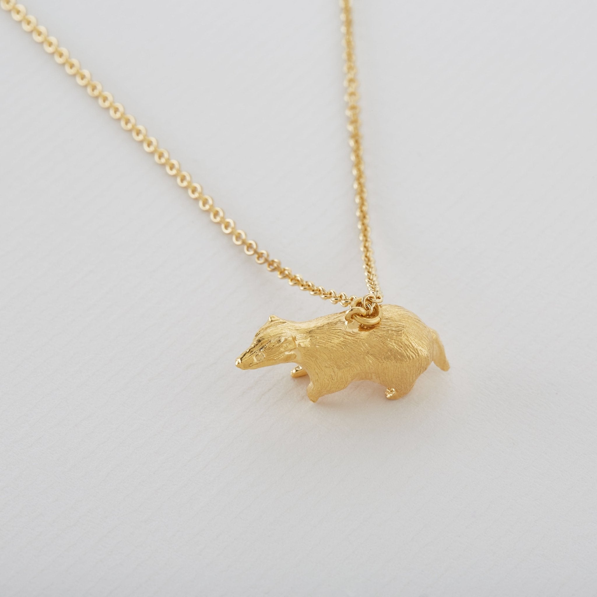 Foraging Badger Necklace Gold-plated - Samuel Perry