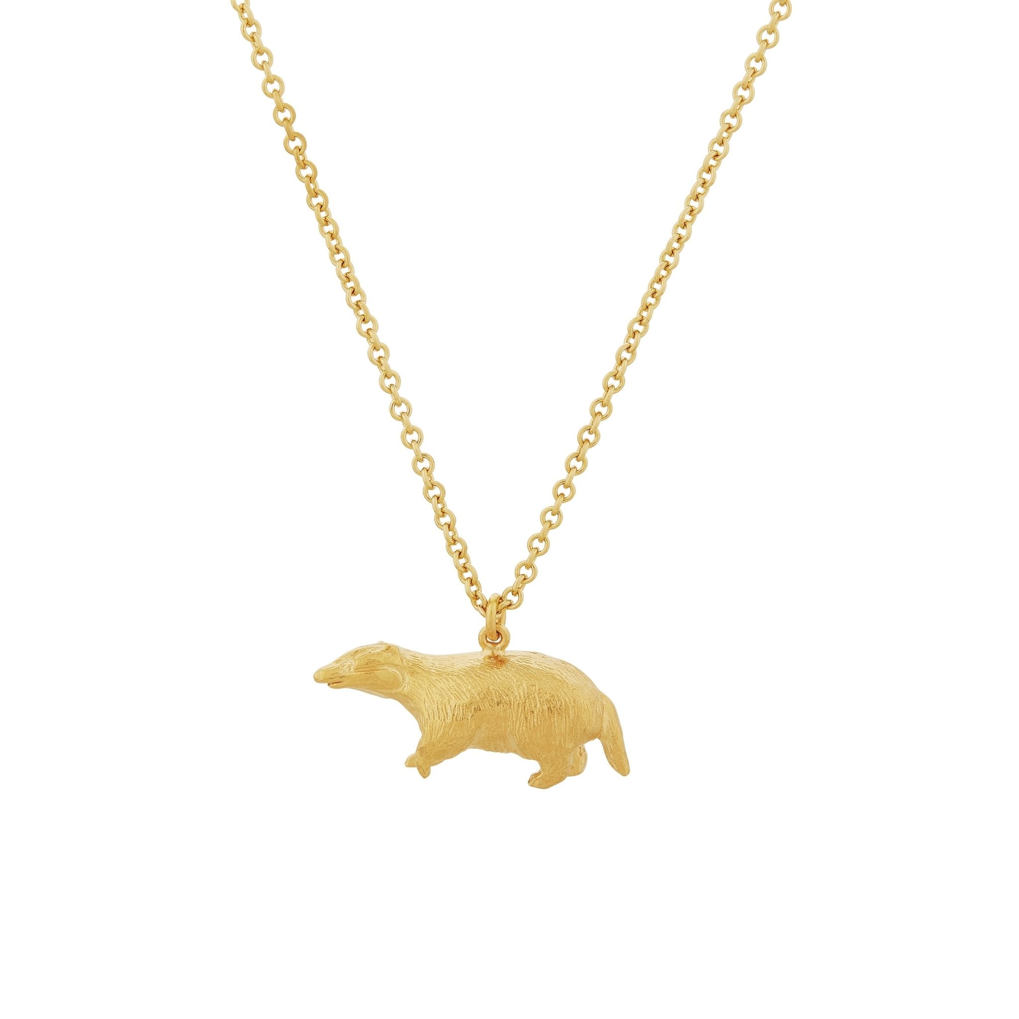 Foraging Badger Necklace Gold-plated - Samuel Perry