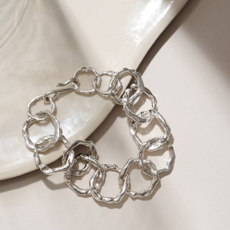 Full Halo Bracelet in Sterling Silver and 9ct Yellow Gold - Samuel Perry