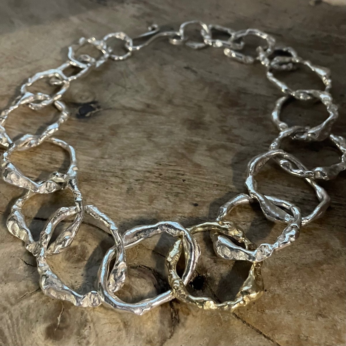 Full Halo Choker in Sterling Silver and 9ct Yellow Gold - Samuel Perry