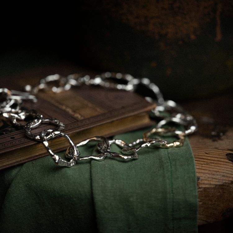 Full Halo Choker in Sterling Silver and 9ct Yellow Gold - Samuel Perry