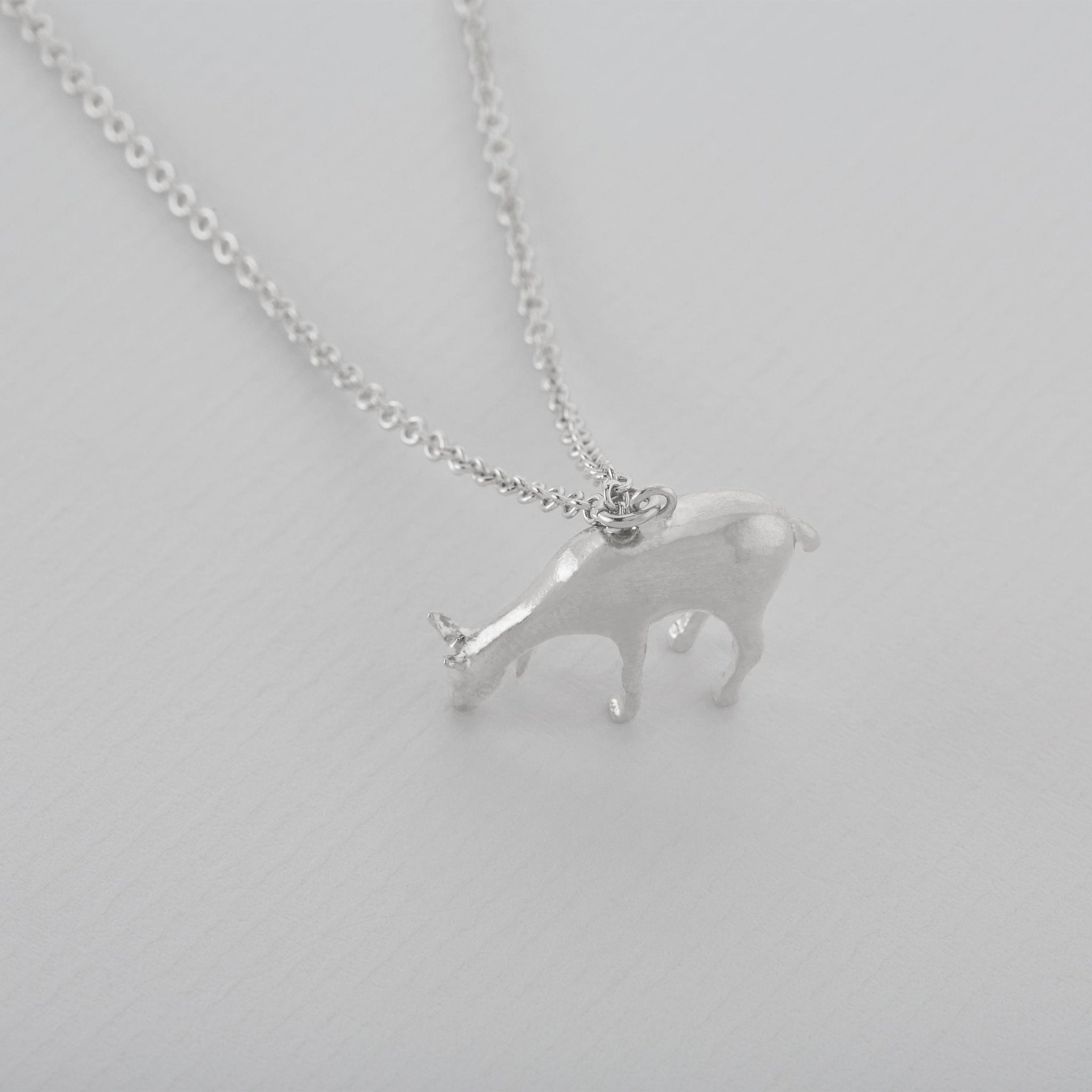 Grazing Doe Necklace Silver - Samuel Perry