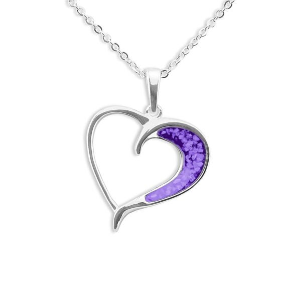 Half Heart Memorial Necklace in Sterling Silver - Samuel Perry