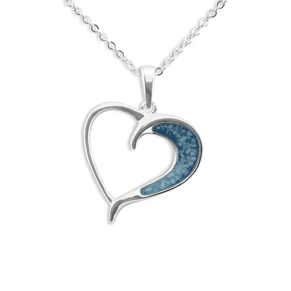 Half Heart Memorial Necklace in Sterling Silver - Samuel Perry