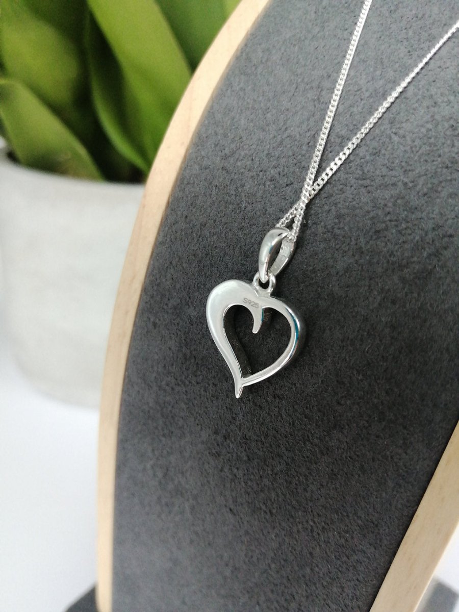 Half Heart Memorial Necklace in Sterling Silver - Samuel Perry