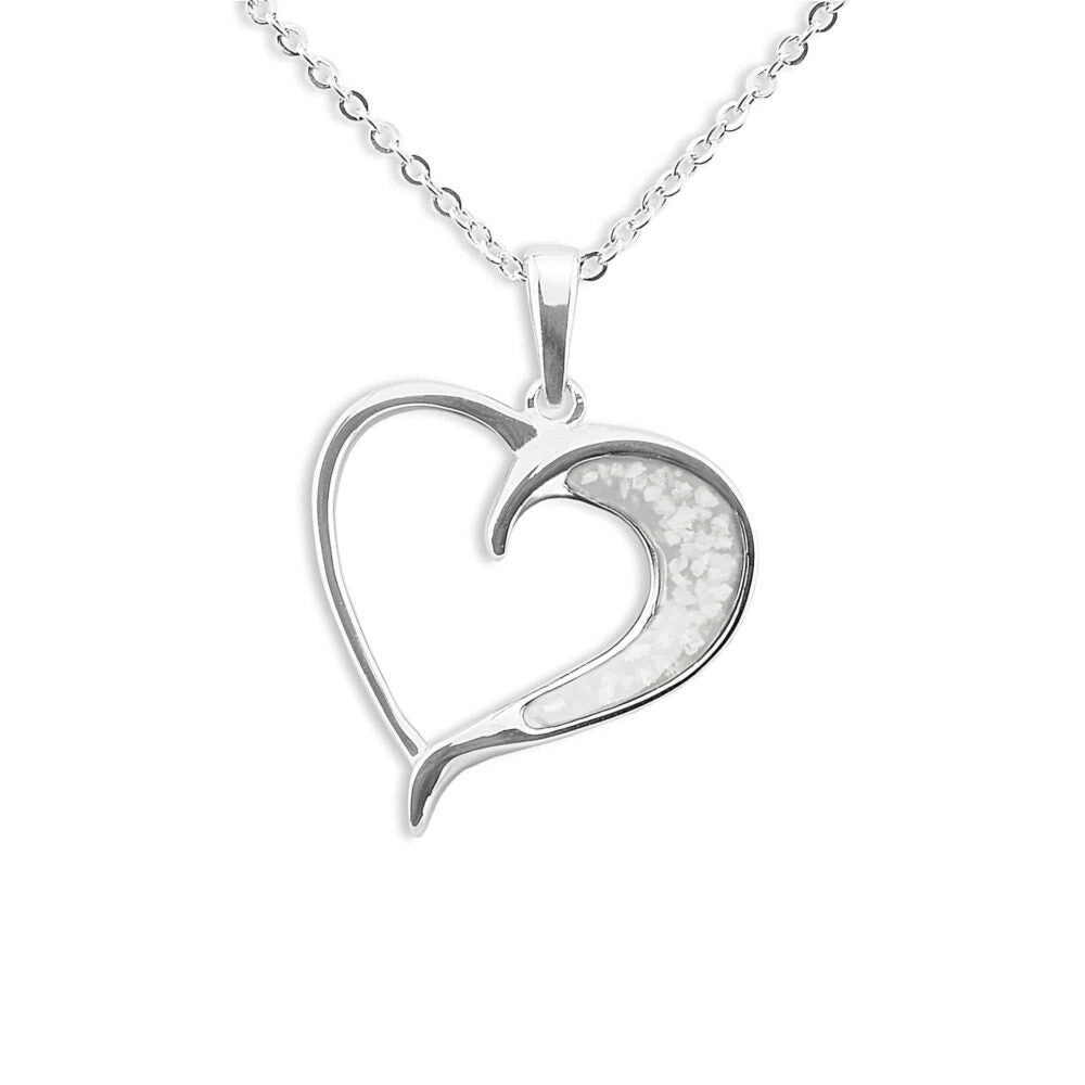 Half Heart Memorial Necklace in Sterling Silver - Samuel Perry