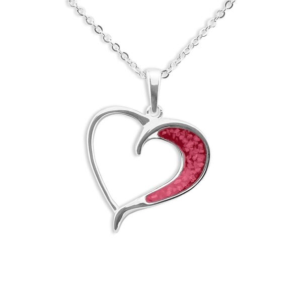 Half Heart Memorial Necklace in Sterling Silver - Samuel Perry