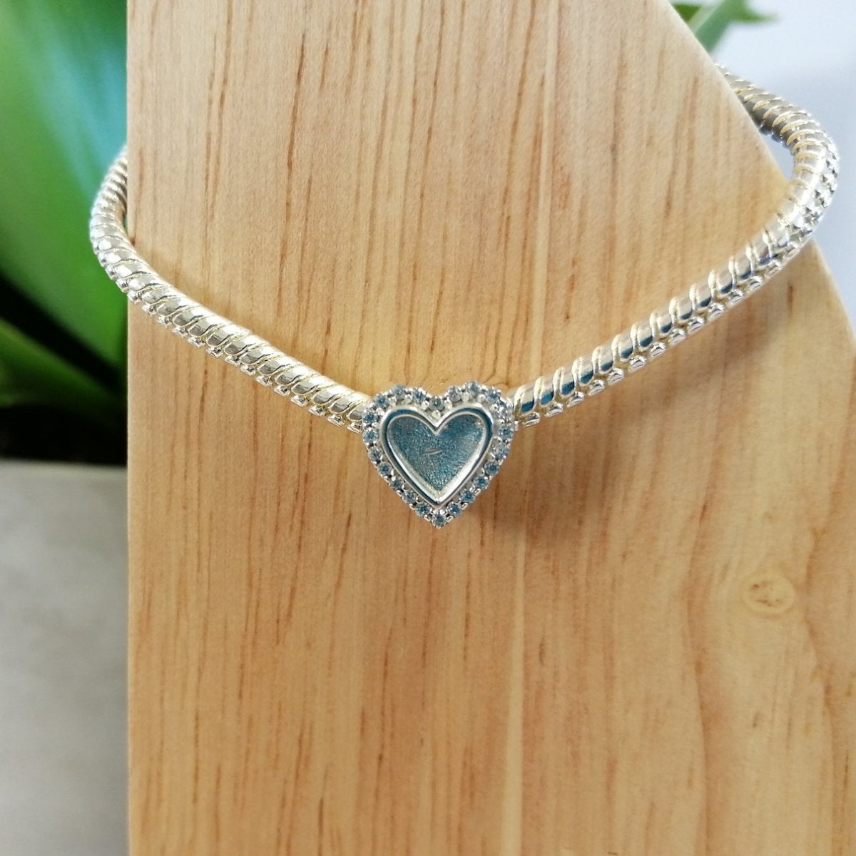 Heart Crystal Memorial Charm in Sterling Silver - Samuel Perry