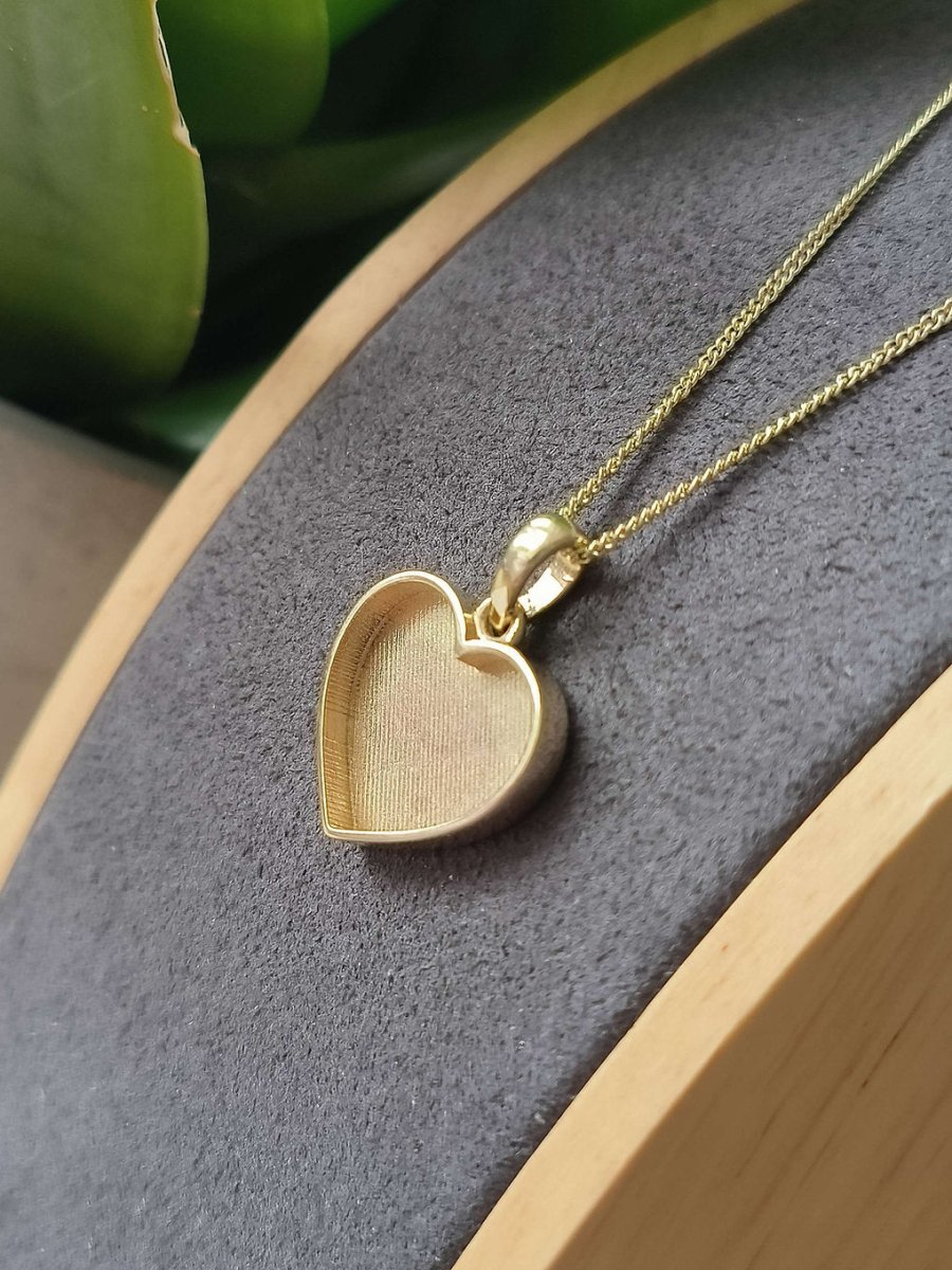 Heart Memorial Necklace in 9ct Yellow Gold - Samuel Perry