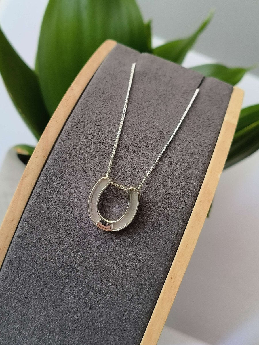 Horseshoe Memorial Necklace in Sterling Silver - Samuel Perry