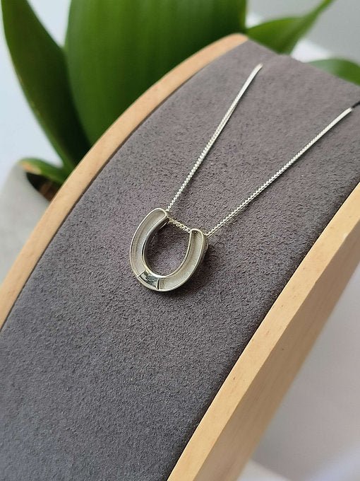 Horseshoe Memorial Necklace in Sterling Silver - Samuel Perry